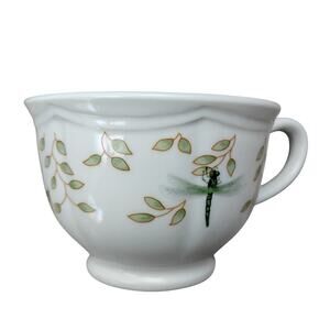 Totally Today Vintage Dragonfly and Ivy Curtain Tie Back Cup White and Green